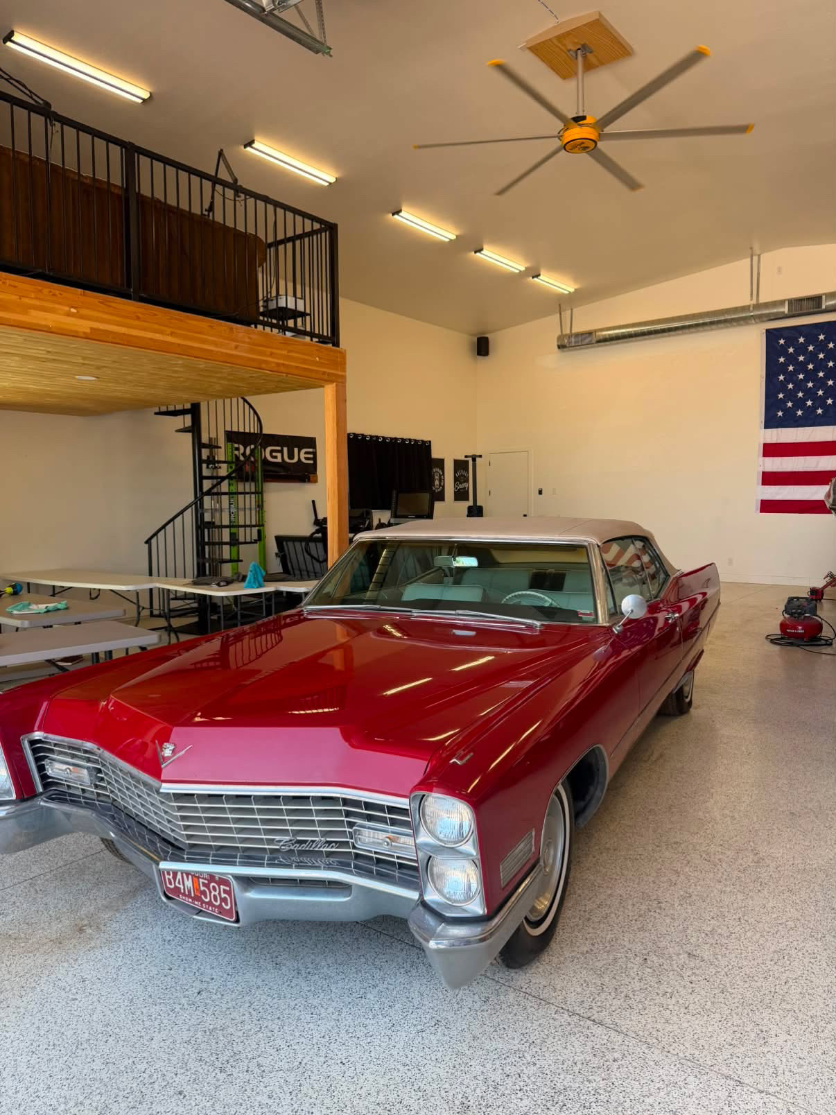 Classic red car detailed