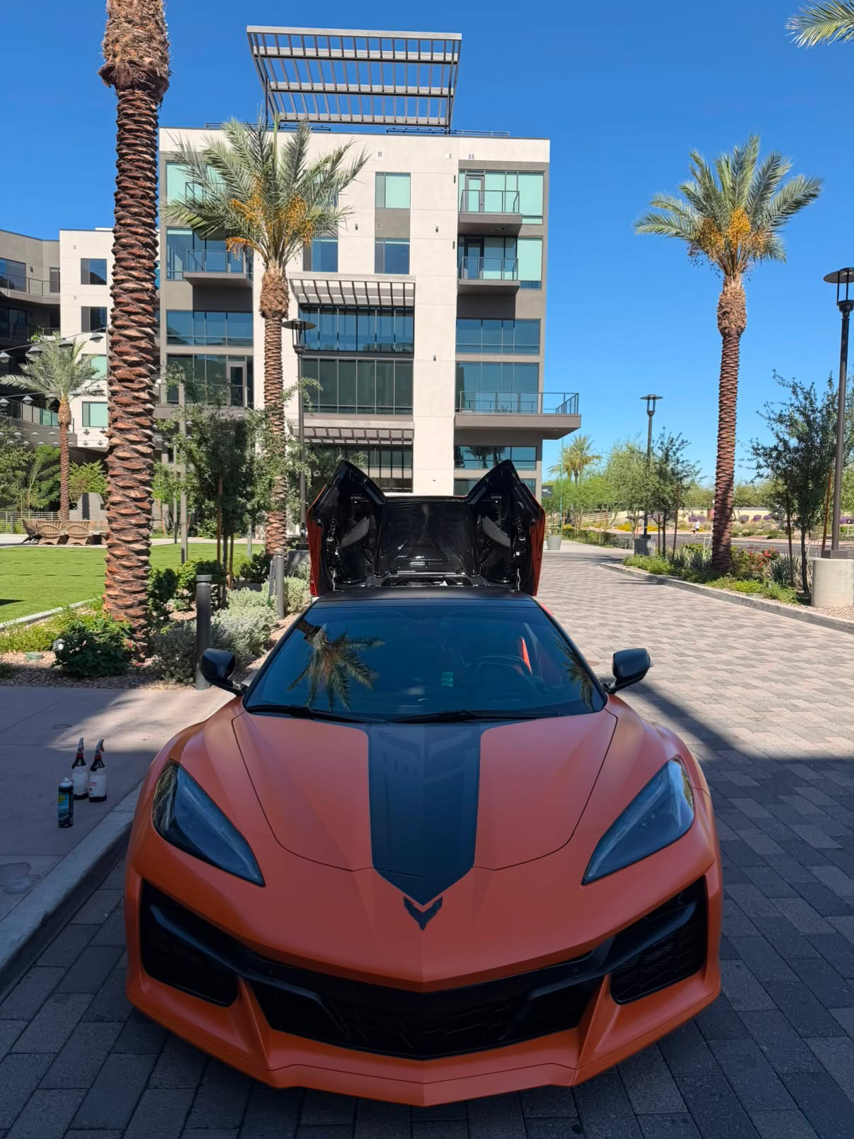 Orange Corvette after a detail